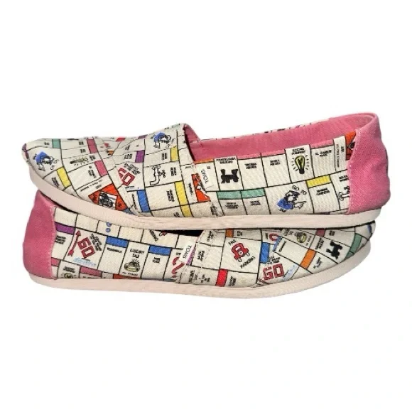 TOMS Women's Monopoly Board Flats - Pink and Cream - Picture 8 of 9